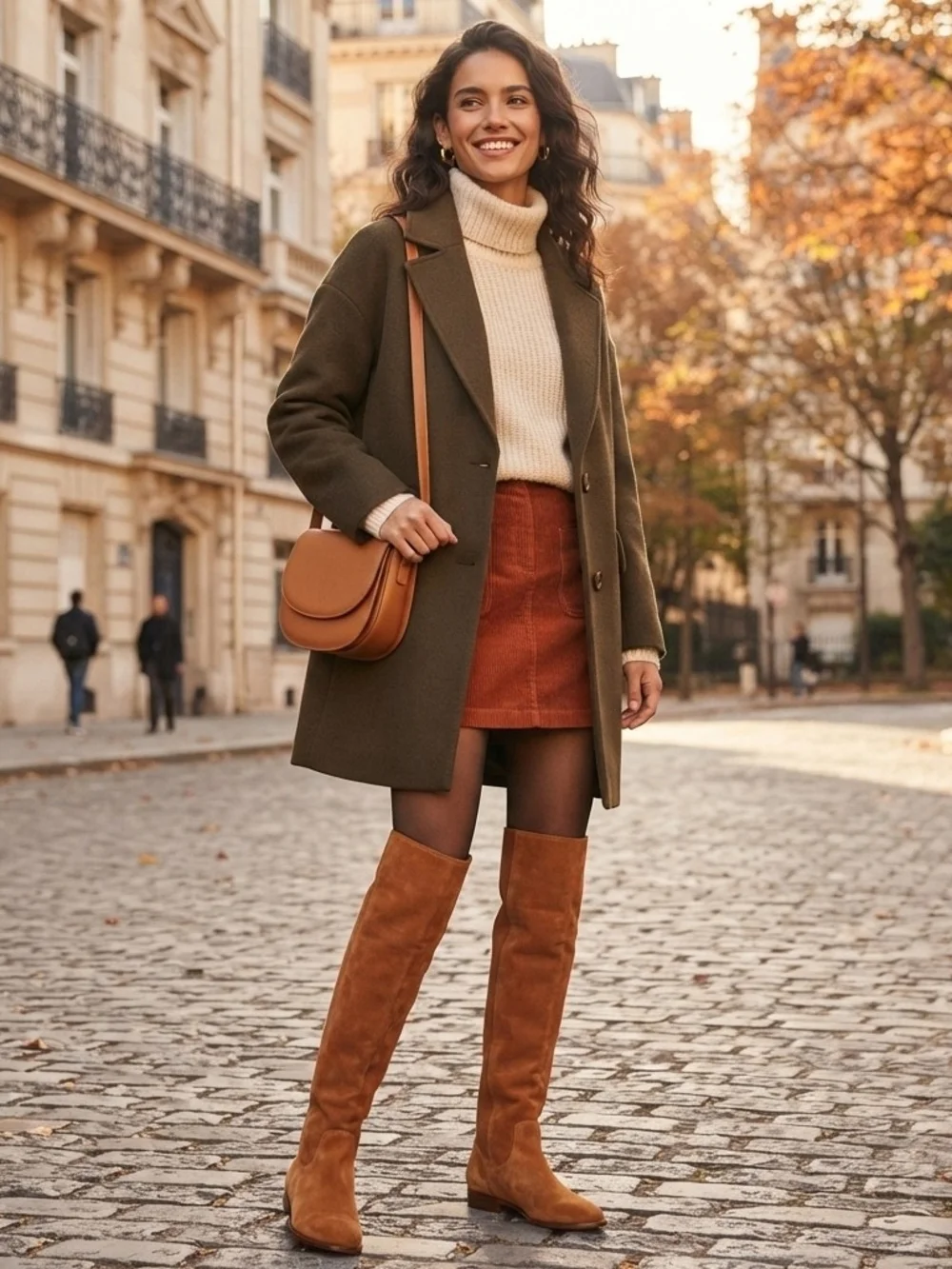 Gianni Bini Over-the-Knee Suede Boots in Tan